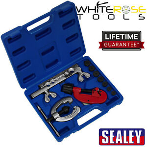 Sealey Pipe Flaring & Cutting Kit 10pc Tubing Copper Brass Aluminium Deburring
