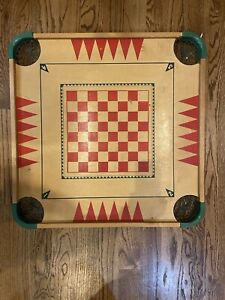Carom & Crokinole “100 Play” Game Board  Vintage 1960’s Mendel