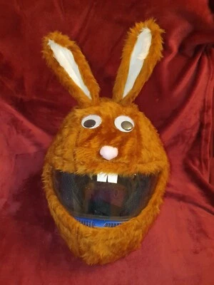 FUNNYHEEDS MOTORRAD FUNNY HEEDS CRAZY CRASH HELM ABDECKUNGEN MOTORRADABDECKUNG BRAUN HASE