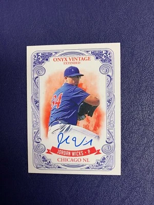 2021 Onyx Vintage Extended Jordan Wicks RC Blue Auto /400 - Cubs 1st Rd Pick - Image 1 of 2