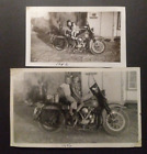 WW2 era Harley Davidson Motorcycle Biker Mom & Kids Photograph Pictures
