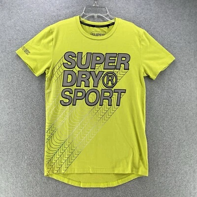 Super Dry Sport Mens T Shirt Small Graphic Yellow Short Sleeve Cotton Blend - Image 1 of 4
