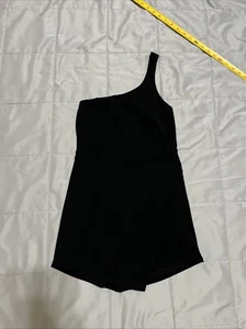 Blue Blush Enticing Cutie Black One-Shoulder Sleeveless Skort Romper S - Picture 1 of 4