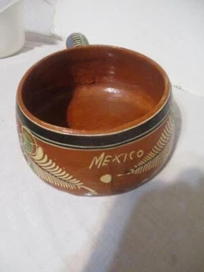 Mexican Handmade Folkart Redware Pot w/Handle - Picture 1 of 9
