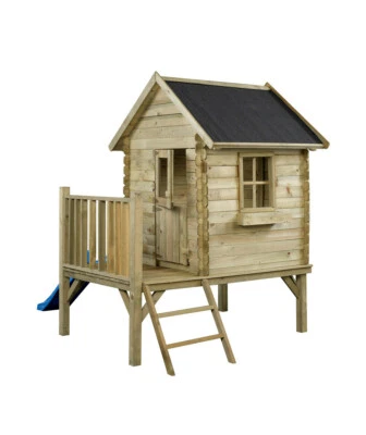 Spielhaus Kinderspielhaus Holzhaus Gartenhaus Stelzenhaus mit Rutsche - Bild 1 von 4