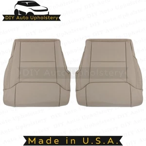 2014 to 2018 For Toyota Tundra Driver & Passenger Bottom Leather Seat Covers Tan - Picture 1 of 17