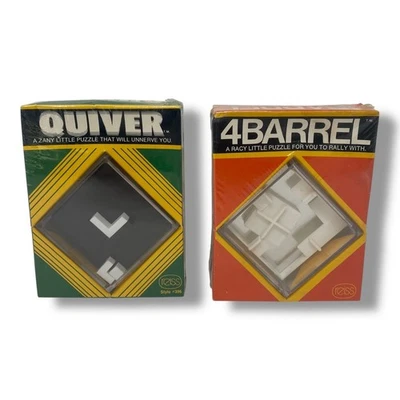 Vintage Quiver (1976) and 4Barrel (1977) Puzzle Games Sealed NOS Paragon Reiss - Image 1 of 4