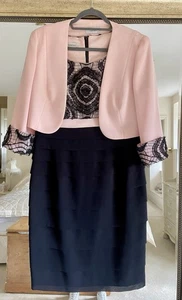 Condici Mother of the Bride Dress & Jacket Size 14 Pink And Black - Picture 1 of 5