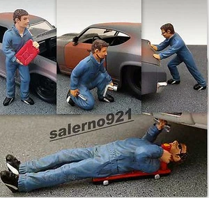  MECHANIC SET OF 4 FIGURES W/ACCESSORIES (True 1:24 (G) SCALE)  DIORAMA NEW ! - Picture 1 of 1