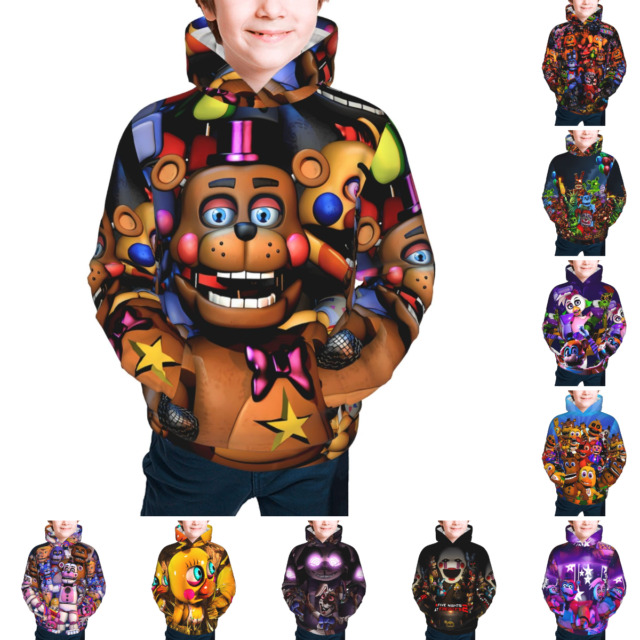 Desenho Animado Cinco Noites Na Freddys Fnaf Sweatshirt Para Roupas De  Capuz Camisetas De