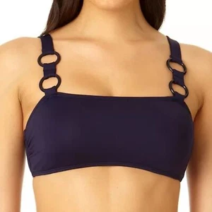 Anne Cole Damen Ring-Träger Bandeau Bikini Oberteil Größe S in Blau - Bild 1 von 9