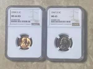 2 Coin Lot NGC 50 - Picture 1 of 10