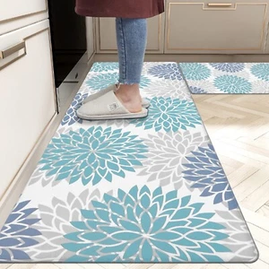 HEBE Anti Fatigue Kitchen Rug Sets 2 Piece Non Slip Kitchen Mats for Floor Cu... - Picture 1 of 7