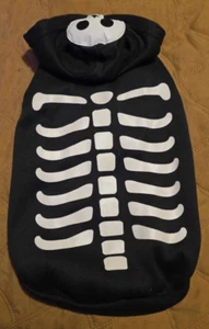 Target Hyde & Eek Pet Dog Black Glow Dark Skeleton Hoodie Costume Small EUC - Picture 1 of 3