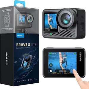 AKASO Brave 8 Lite Wasserdichte Action Kamera 4K60 Ultra HD 20MP Dual Screen - Bild 1 von 8
