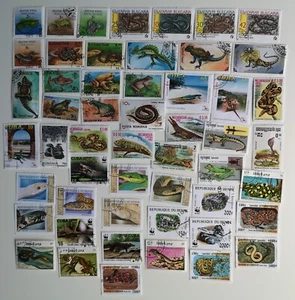 Reptiles on Stamps Collection - 50 to 200 Different Stamps  - Picture 1 of 1