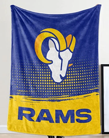 Los Angeles RAMS Official NFL Licensed Plush Travel Throw Blanket - 50"x60" Cover