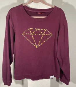 Diamond Supply Co Women's Sweatshirt Burgundy Red size L - Imagen 1 de 6
