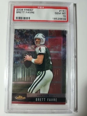 2008 Topps Finest Brett Favre card #151 graded PSA 10 POP 7 - Image 1 of 2