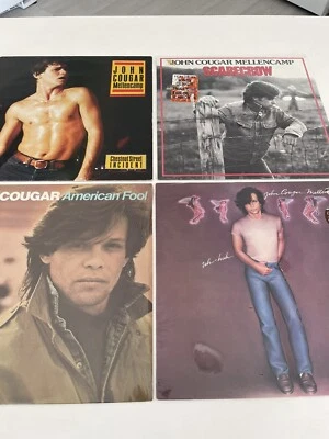 John Cougar Mellencamp 4 LP lot SEALED Scarecrow Uh Huh American Fool Chestnut S - Image 1 of 4