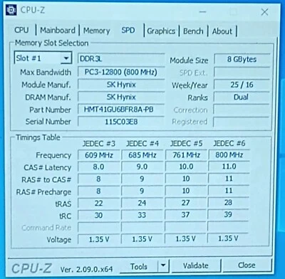HMT41GU6BFR8A-PB Hynix 8GB 2Rx8 PC3L-12800U 1600MHz UDIMM Desktop RAM - Image 1 of 4