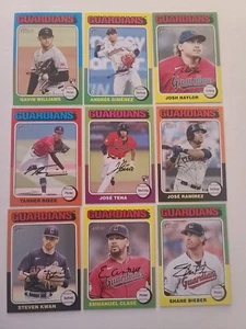 Juego de equipo base de Cleveland Guardians serie 1 Topps Heritage & Topps 2024 con RC - Imagen 1 de 2