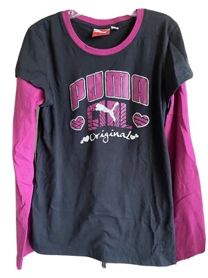 Top PUMA Niña Manga Larga Negro y Rosa Talla Grande 10/12 Foto 1 de 4