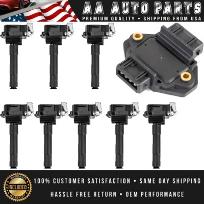 Bobina de ignição 8 peças UF290 + módulo de ignição LX920 para Audi A8 A8 Quattro 4.2L V8 - Imagem 1 de 4