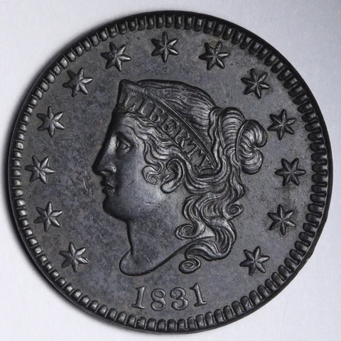 1831 Coronet Head Large Cent CHOICE XF E123 WHF Cover