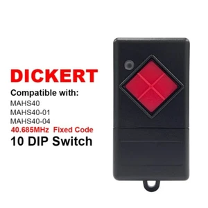 Transmisor de mano de repuesto para Dickert MAHS40-01 - 1 canal - 40,685 MHz - 10 Dip Switch - Imagen 1 de 9