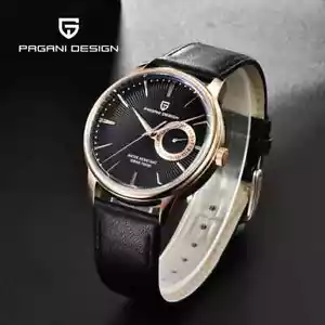 Orologio PAGANI DESIGN Uomo Giappone Quarzo Vera Pelle Cinturino Impermeabile - Foto 1 di 8