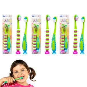 6 Pack Kids Toothbrush Suction Cup Stand Soft Bristles Toddler Clean Oral Care - Picture 1 of 1