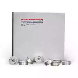 Robison-Anton 100% Continuous Filament Polyester Bobbins WHITE Size L 144/box - Picture 1 of 1
