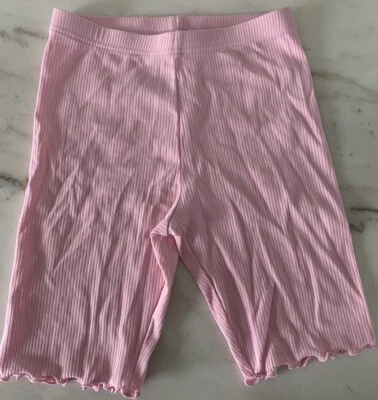Pantalones Cortos Largos de Motociclista Rosa Antiguo Azul Marino Niñas Talla Grande (10-12) Punto Acanalado Borde Lechuga Foto 1 de 4