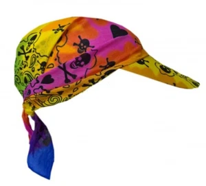 Bandana Cap, Black Skull Paisley, Parasol Cap, Black Skull Paisley - Picture 1 of 2