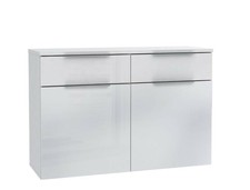 Kommode Sophie 2 weiß Hochglanz 120x83x42 cm Sideboard Schubkastenkommode
