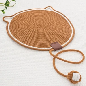 Cotton Rope Cat Scratcher Board Cat Scratching Post Mat Toy Bed Mat Claw Scraper - Picture 1 of 16