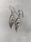 Vintage sterling silver Archibald Knox Art Nouveau oval dangle drop earrings