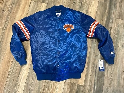 NWT'S Starter New York Knicks NBA Satin Bomber Jacket Men’s L Double Sided - Image 1 of 4