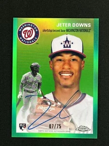 2023 Topps Platinum Anniversary Jeter Downs Green Refractor RC Auto /99 - Picture 1 of 2