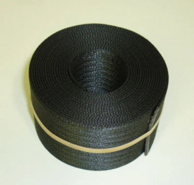 5 Yards/ 15ft.  BLACK/DARK GREY SEAT BELT WEBBING 1-7/8" (2")  - Image 1 of 3
