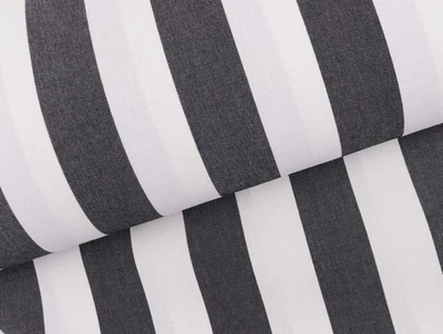 MARKISENSTOFF 320cm breit wasserabweisend BLOCKSTREIFEN SCHWARZ EUR 30,98/m - Bild 1 von 2