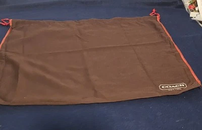 Bolsa antipolvo Coach cubierta antipolvo cordón cubierta antideslizante para bolso cartera marrón 13" x 16" Foto 1 de 4