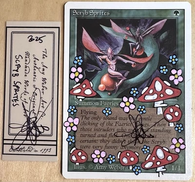 MTG Revised Scryb Sprites Alter Altered Sketch Art Amy WEBER Magic - Image 1 of 2