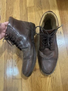 Florsheim Size 10 M Fanway Men's Brown Leather Lace-Up Ankle Zip Boot Sz 10M Men - Picture 1 of 12