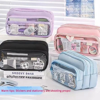 Large Pencil Case Big Capacity Pencilcase School Pen Cases for College Office - Image 1 of 4