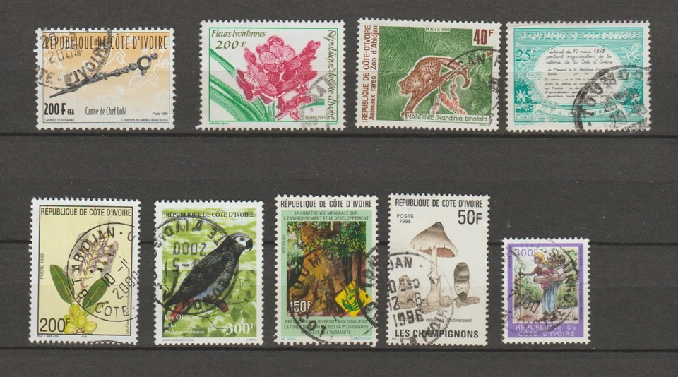 Colección de estampillas de Costa de Marfil - 9 estampillas diferentes Foto 1 de 1