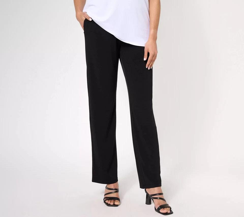 Pantalones Sofía Susan Graver Regular Tejido Líquido Negros S Nuevos Foto 1 de 1