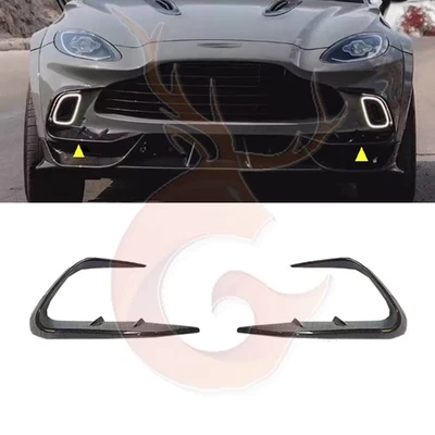 For Aston Martin DBX 2021-2024 Carbon Fiber Front Bumper Spoiler Trim Fins - Imagem 1 de 4