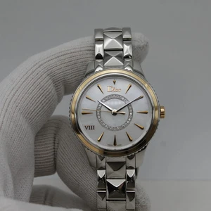 Christian Dior VIII Montaigne Steel Diamond MOP Dial Ladies CD1521I0M001 - Picture 1 of 7